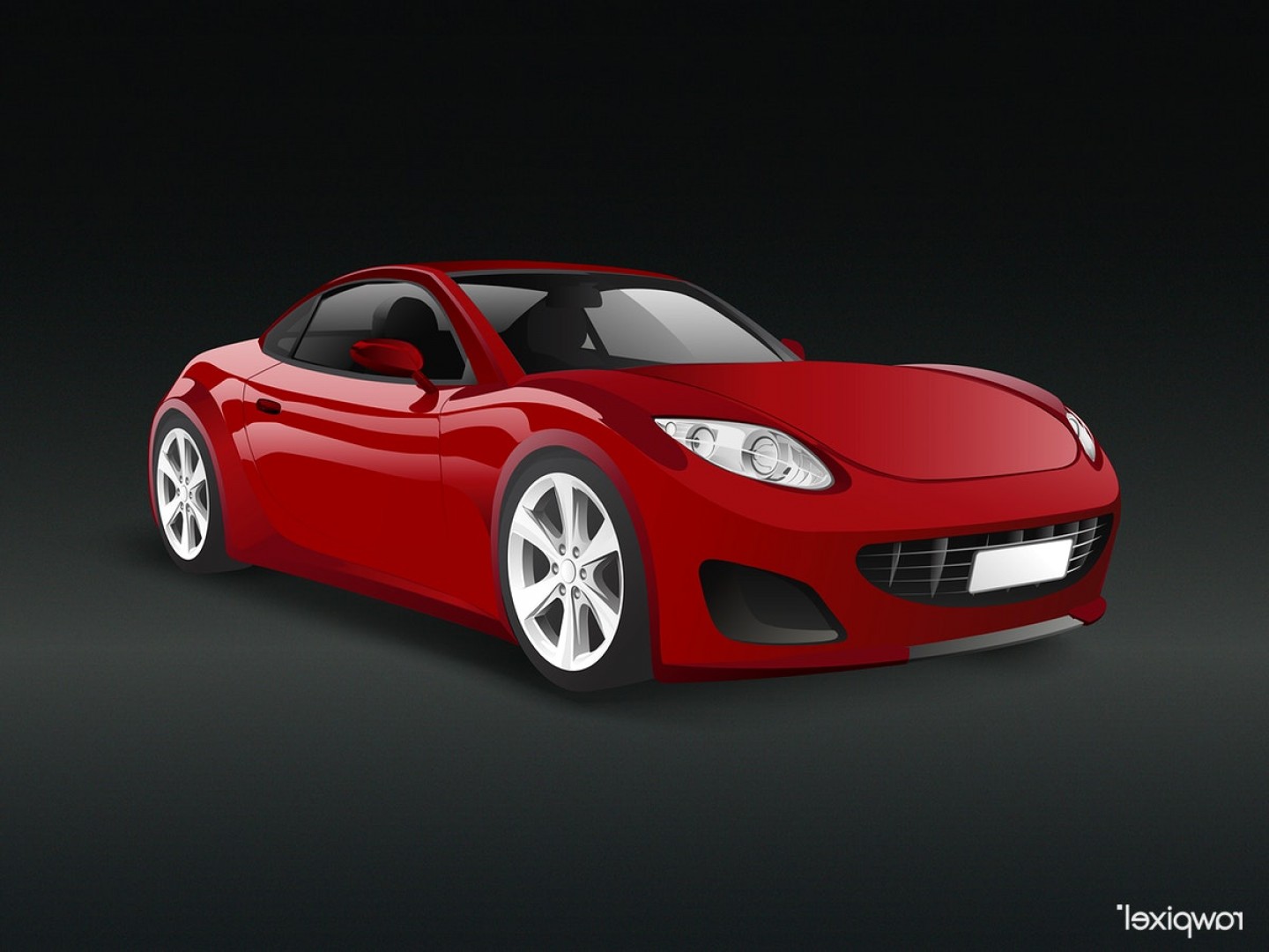 1440x1080 Red Sports Car Black Background Vector Soidergi