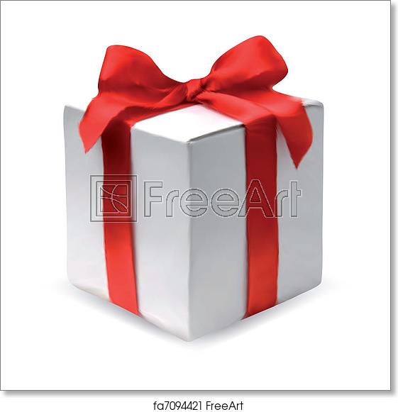 561x581 Free Art Print Of Present Box With Red Bow Vector Present Box