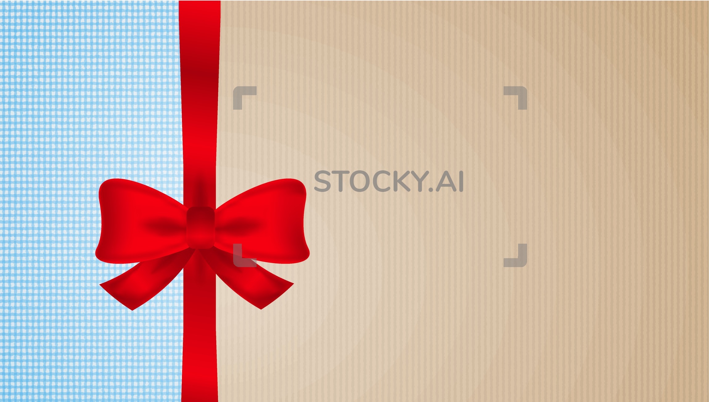 2299x1305 Image Of Brown And Blue Cardboard With Red Bow