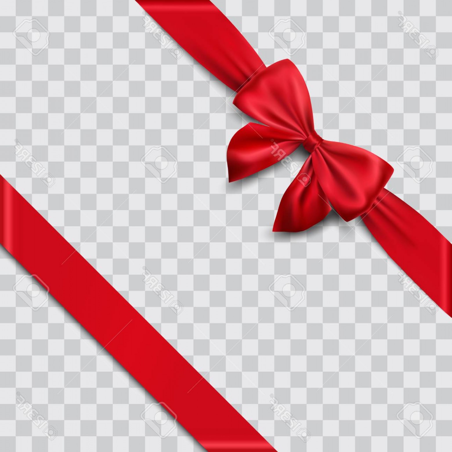 1558x1560 Photostock Vector Red Satin Ribbon And Bow Vector Illustration
