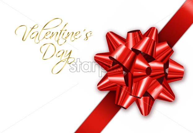 623x430 Red Bow Vector Realistic Special Valentine Day Card Wishes