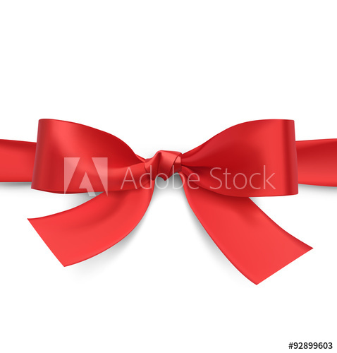 478x500 Red Bow Vector Illustration On White Background
