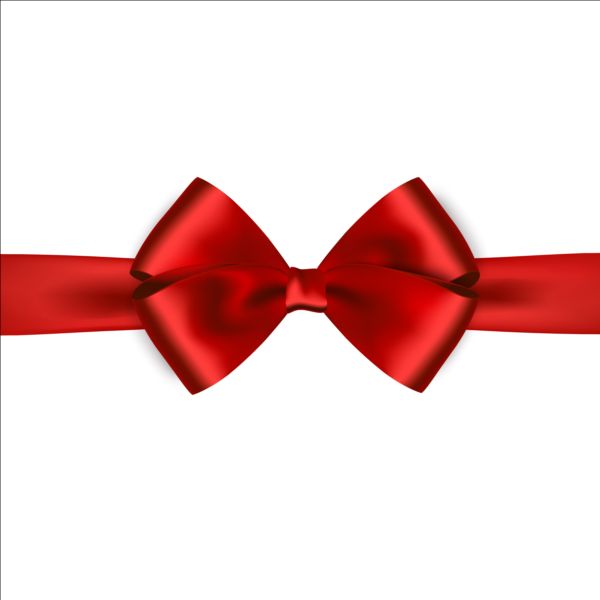 600x600 Shiny Red Ribbon Bows Vector Set Free Download