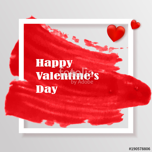 Valentines Day With Red Paint Brush Stroke, Vector Design Template 500x500 Valentines Day With Red Paint Brush Stroke, Vector Design Template