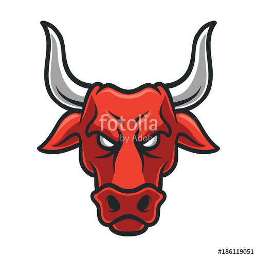 500x500 Red Bull Mascot Illustration Vector Stock Image And Royalty Free