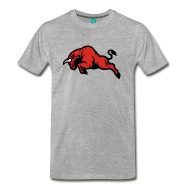 190x190 Red Bull Wildlife Animal Cow Vector Image Cartoon Men's Premium T