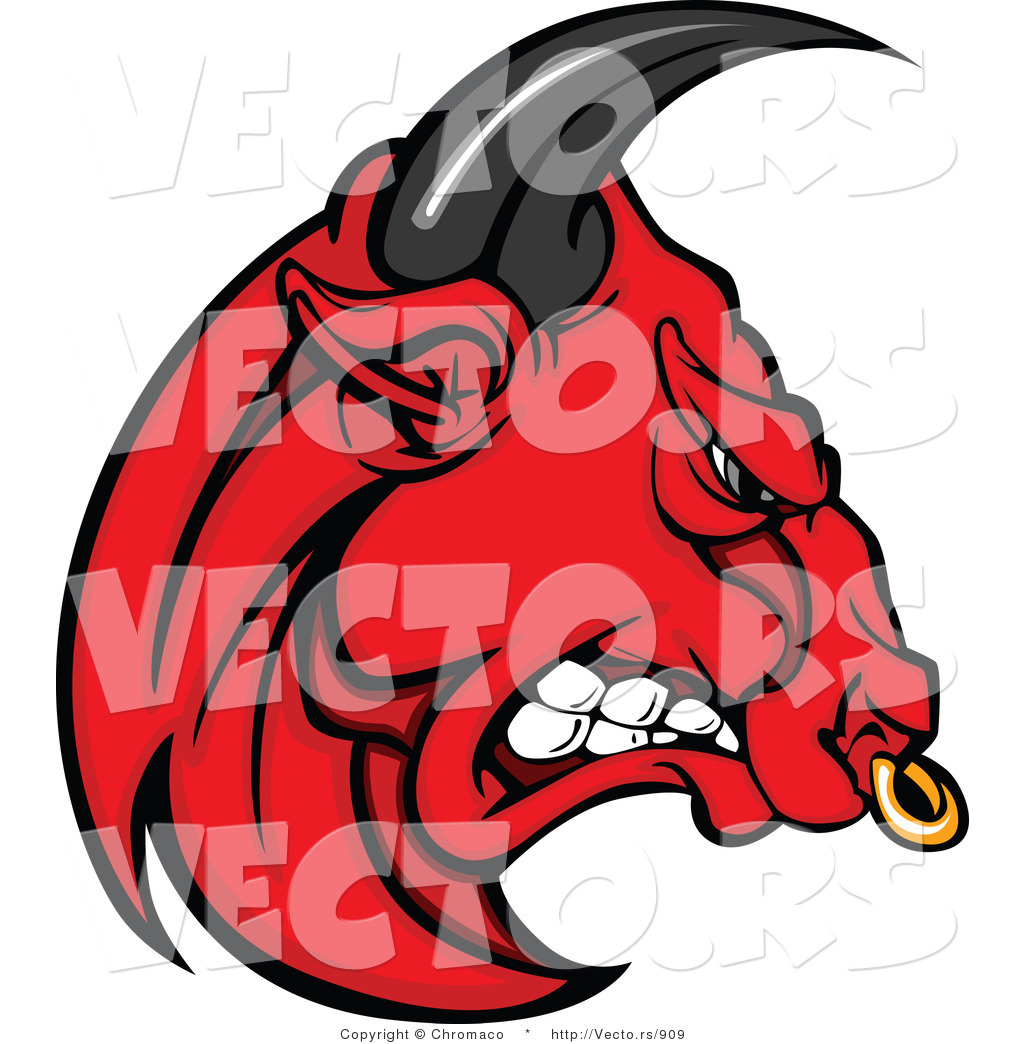 1024x1044 Vector Of An Aggressive Red Bull Gritting Teeth And Preparing