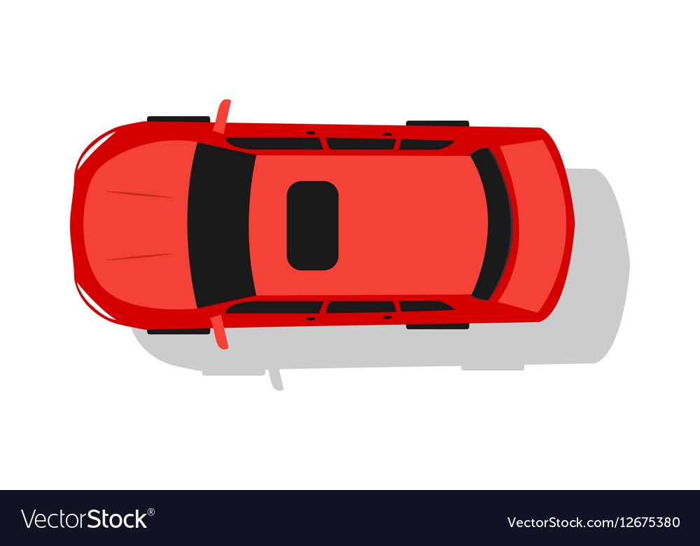 1000x780 Red Car Top View Flat Design Royalty Free Vector Image