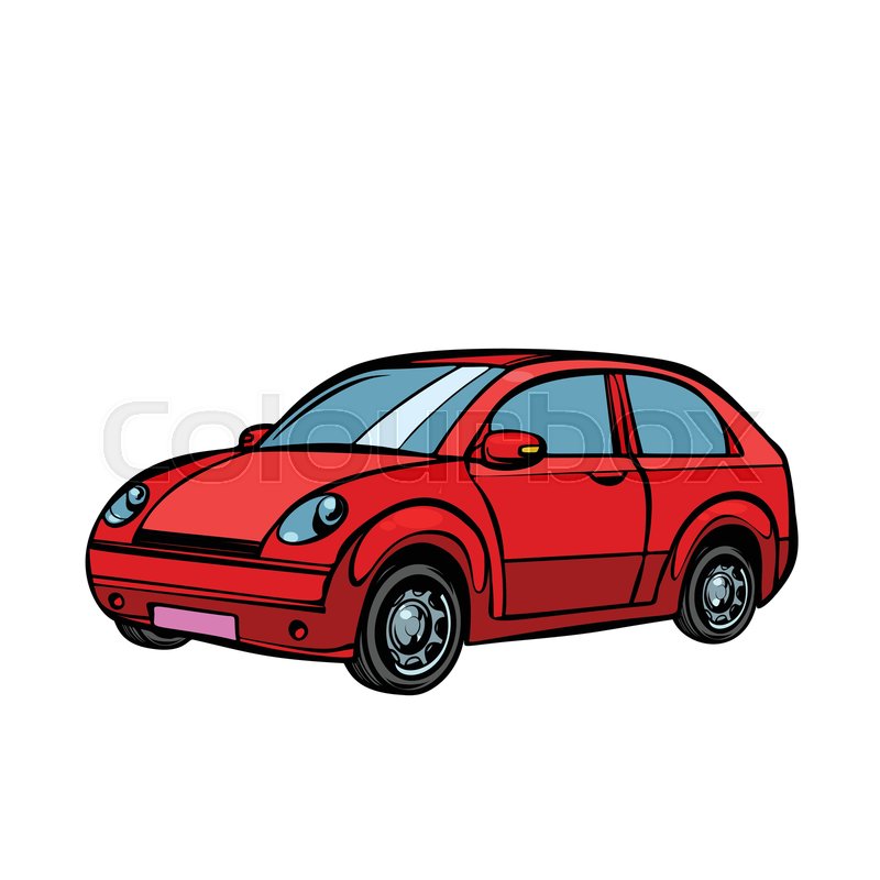 800x800 Red Car, Road Transport Isolate On Stock Vector Colourbox