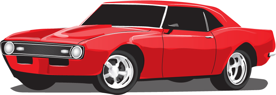 907x314 Red Vintage Car Vector Material Free Download
