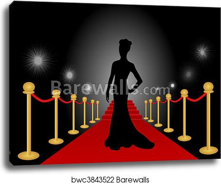 Woman Posing Red Carpet Vector, Canvas Print Barewalls Posters 453x379 Woman Posing Red Carpet Vector, Canvas Print Barewalls Posters