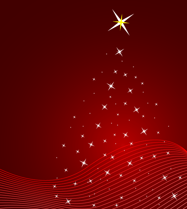 600x670 Red Christmas Background Vector Illustration With Stars