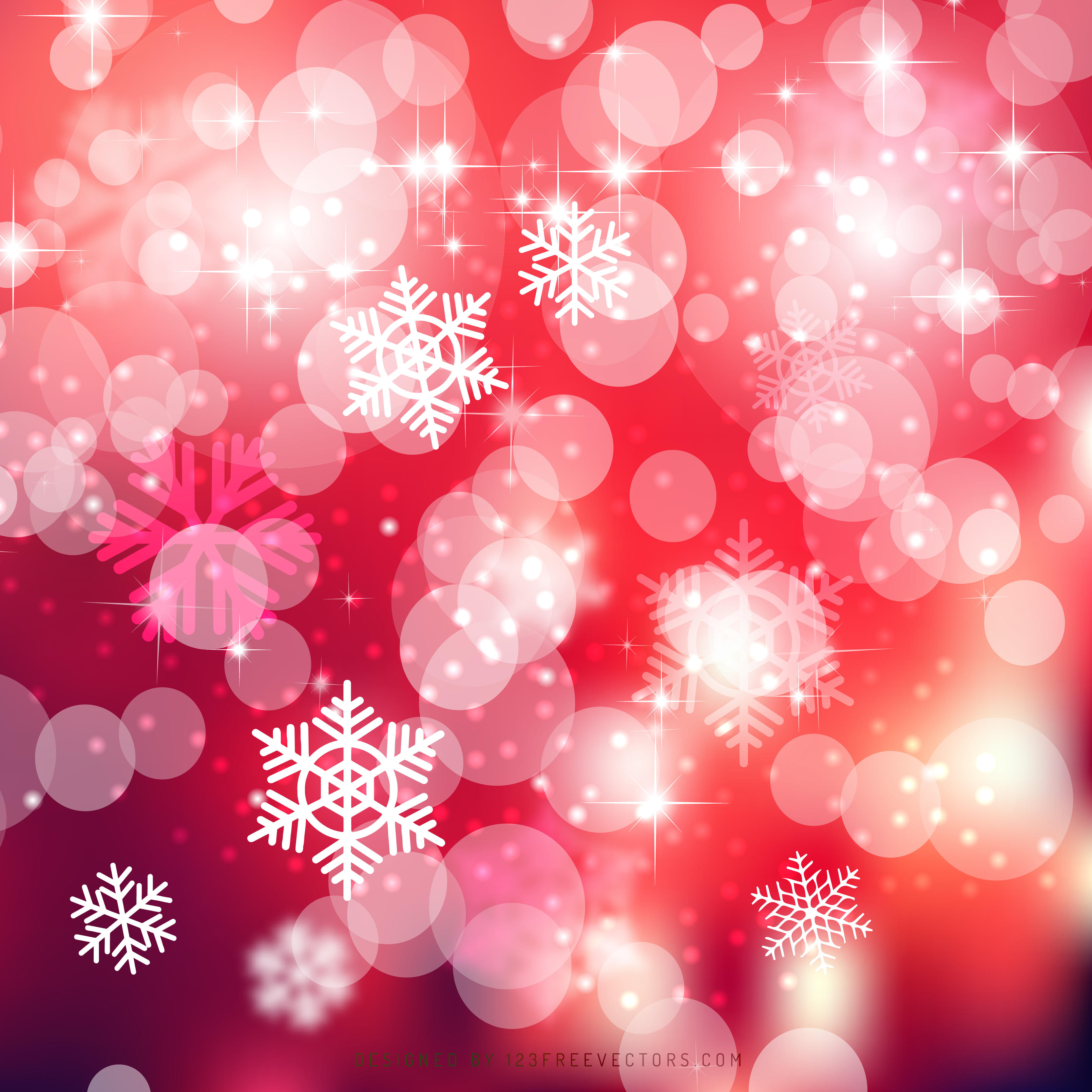 3333x3333 Red Christmas Bokeh Lights Background Graphics