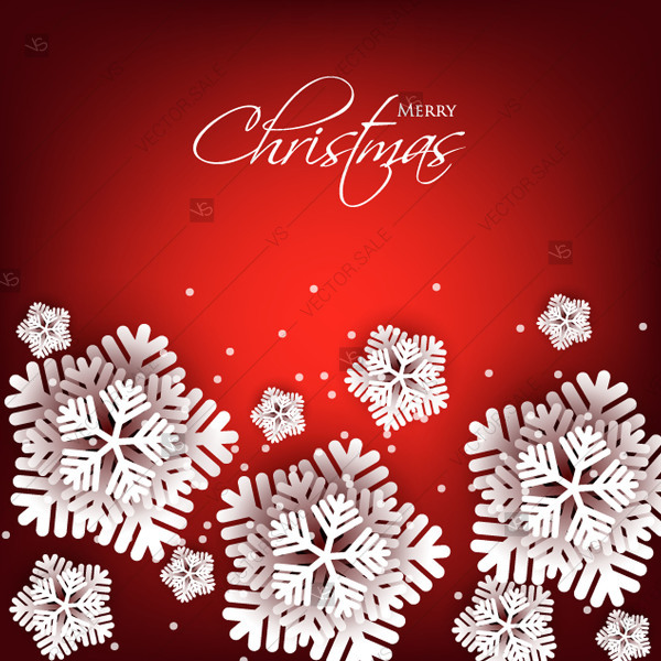 600x600 Red Christmas Paper Cut Snowflake Origami Background Invitation
