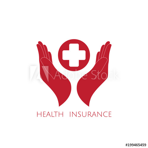 500x500 Health Insurance Icon Logo Vector Graphic Design Hands And Red