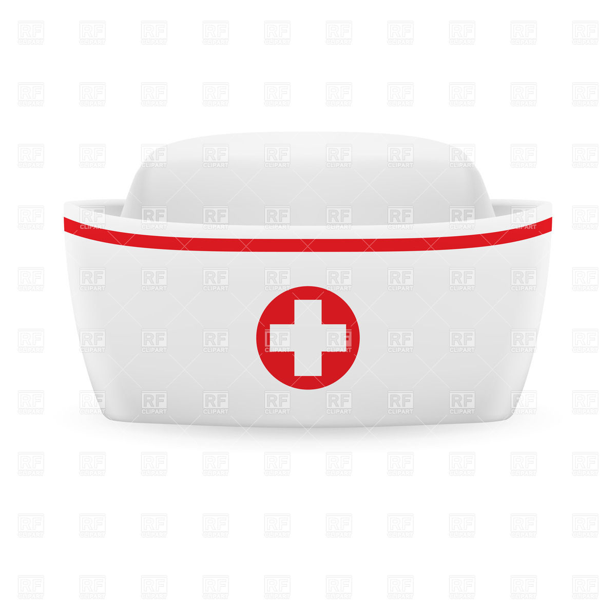 1200x1200 Nurse Cap With Red Stripe And Cross Vector Image Of Healthcare