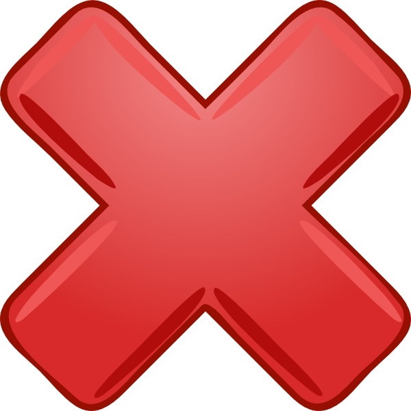 600x600 Red X Cross Wrong Not Clip Art Free Vector In Open Office Drawing