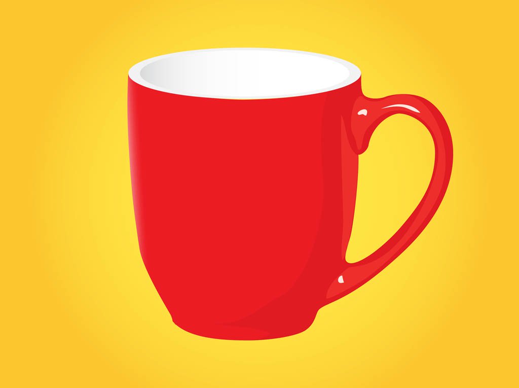 1024x765 Red Coffee Mug Vector Art Graphics