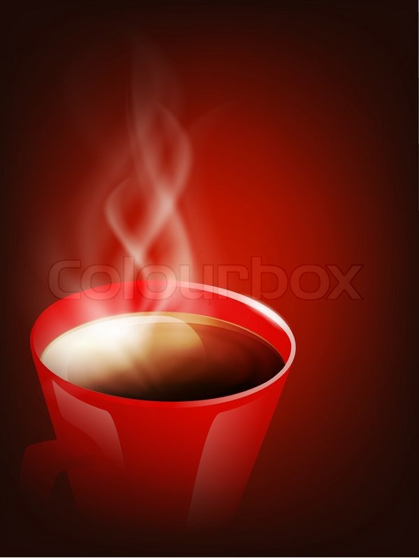 600x800 Red Cup Of Coffee With Steam Over Stock Vector Colourbox