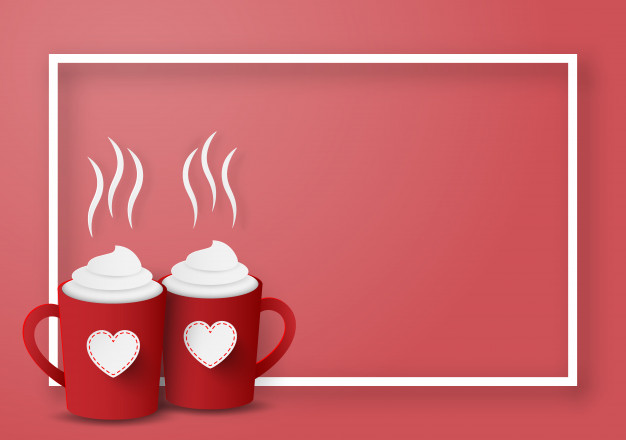 626x440 Red Cups For Couple With Blank Frame Vector Premium Download