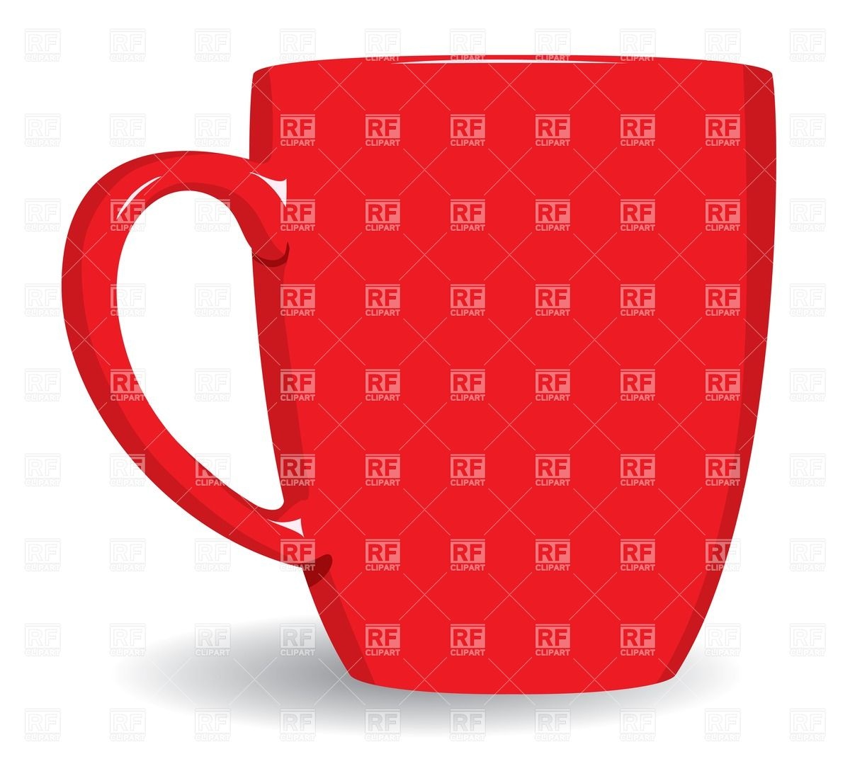 1200x1089 Red Mug Isolated On White Background Vector Image Of Objects