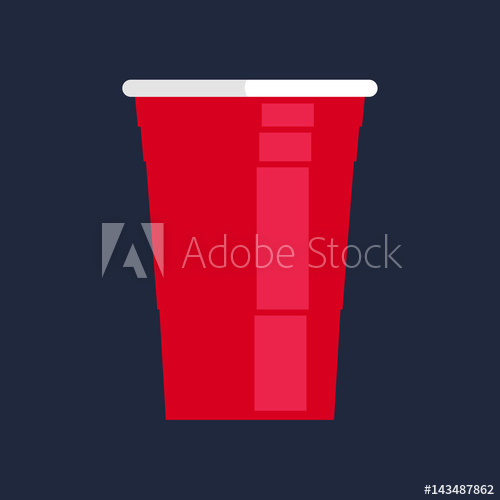 500x500 Red Party Cup, Material Design