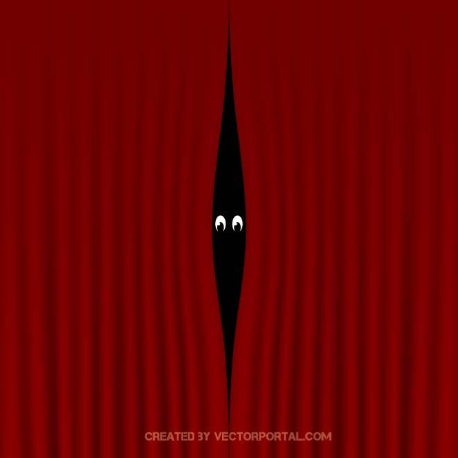 660x660 Red Curtain Vector Illustration