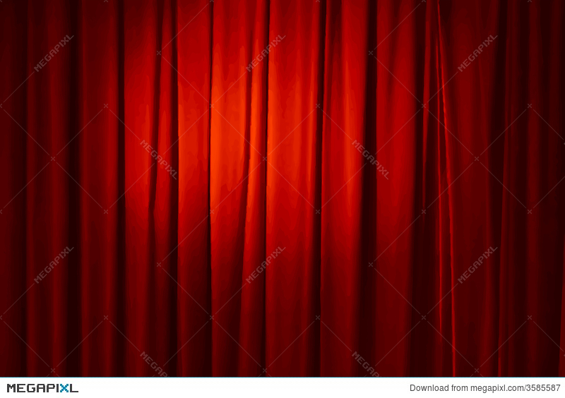 800x564 Red Curtain, Vector Illustration