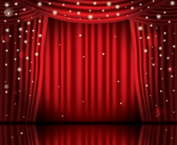 588x485 Stage And Red Curtain Vector Background Free Download