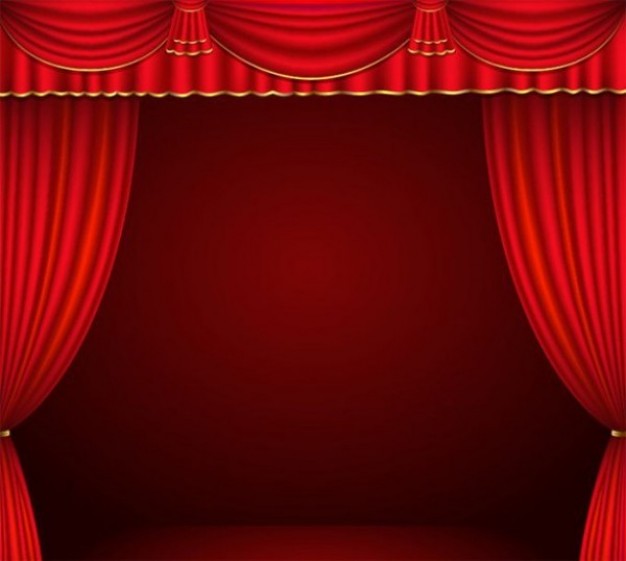 626x561 Stage With Red Curtain Vector For Background Stage