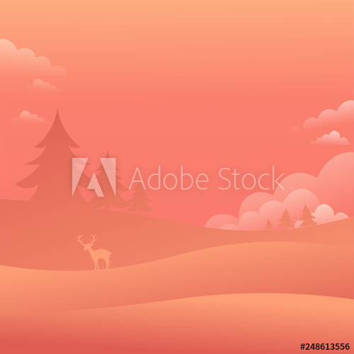 Red Dawn Sky Landscape Nature Background Flat Style Vector 500x500 Red Dawn Sky Landscape Nature Background Flat Style Vector