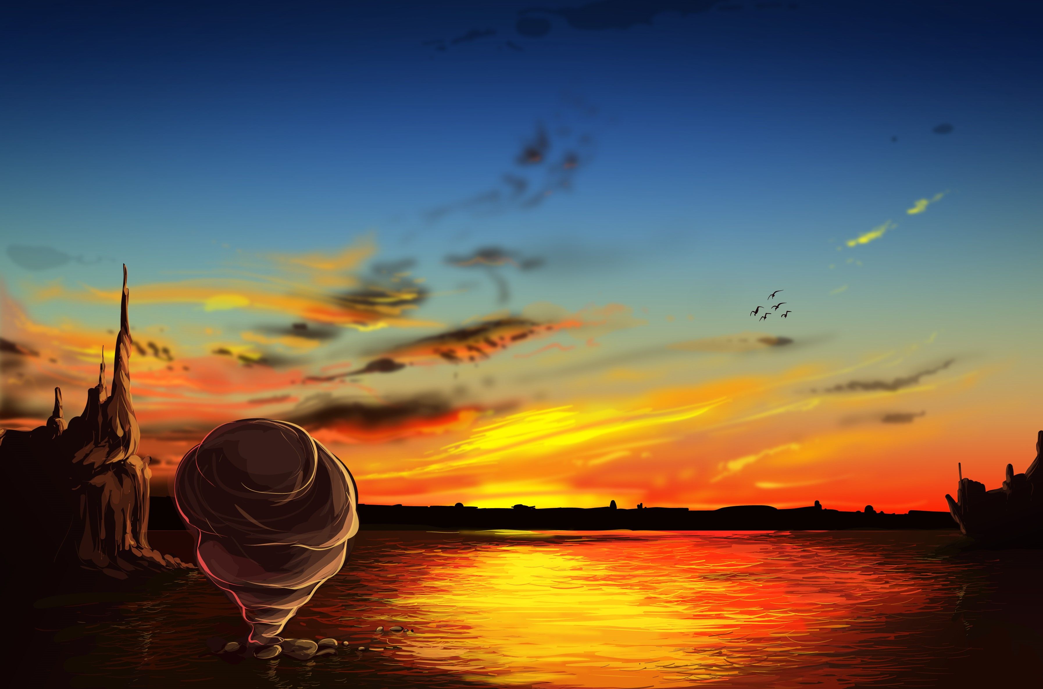 Vector Dawn Vector Art Vector Art, Art, Sunset 3588x2370 Vector Dawn Vector Art Vector Art, Art, Sunset