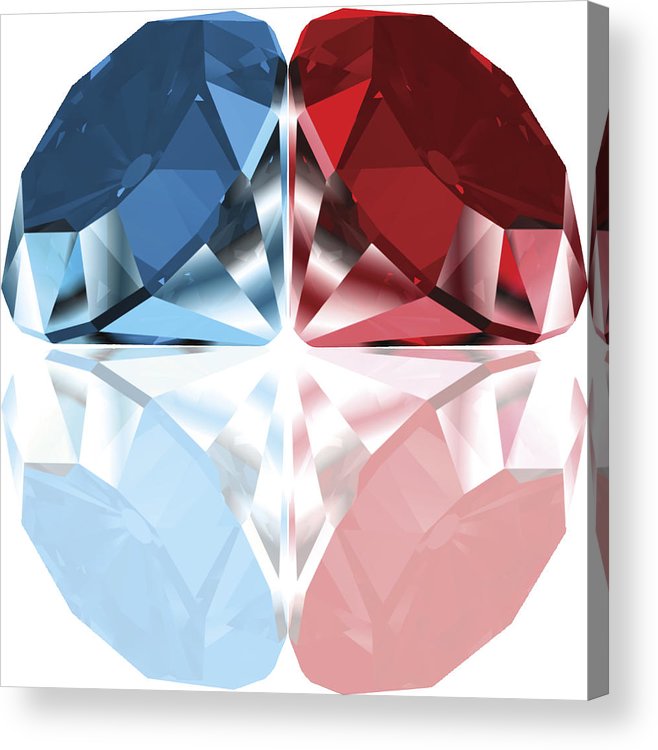 Red And Blue Diamonds Vector Acrylic Print 658x750 Red And Blue Diamonds Vector Acrylic Print