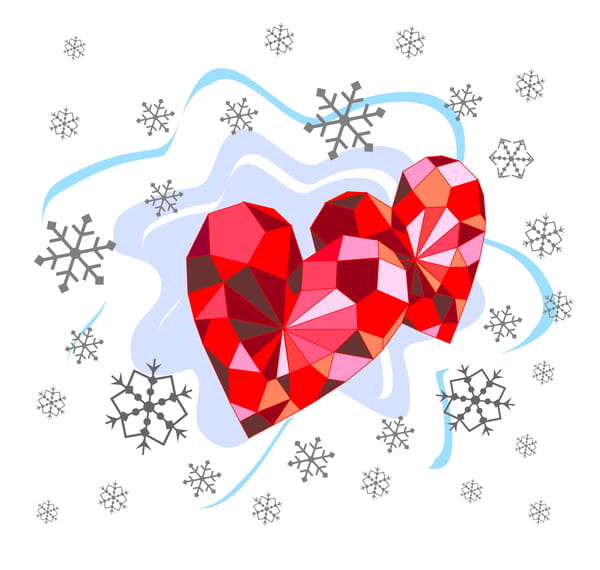 Red Diamond Heart With Valentine Background Vector Free 600x570 Red Diamond Heart With Valentine Background Vector Free
