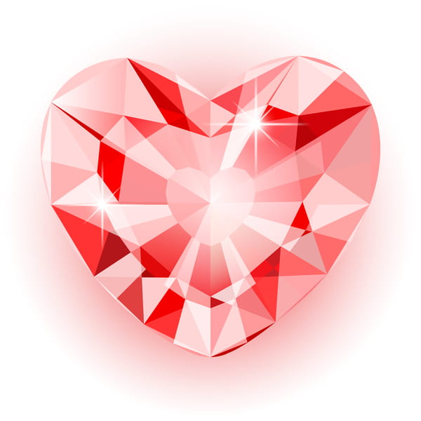 Red Heart Shape Diamond Vector Illustration Free 600x600 Red Heart Shape Diamond Vector Illustration Free