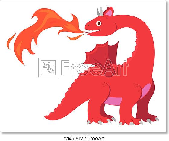 560x470 Free Art Print Of Fire Breathing Dragon Vector Illustration