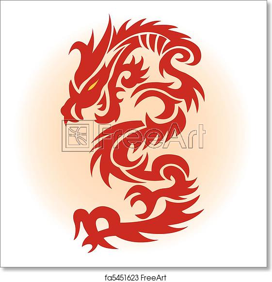 561x581 Free Art Print Of Red Dragon Red Dragon Vector Illustration