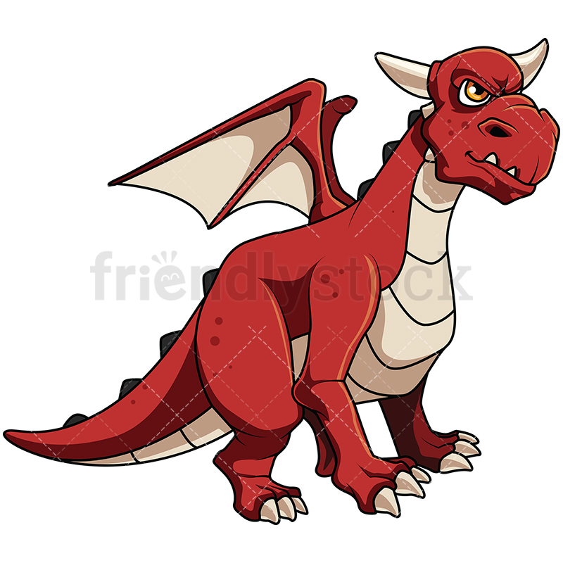800x800 Red Dragon Cartoon Vector Clipart