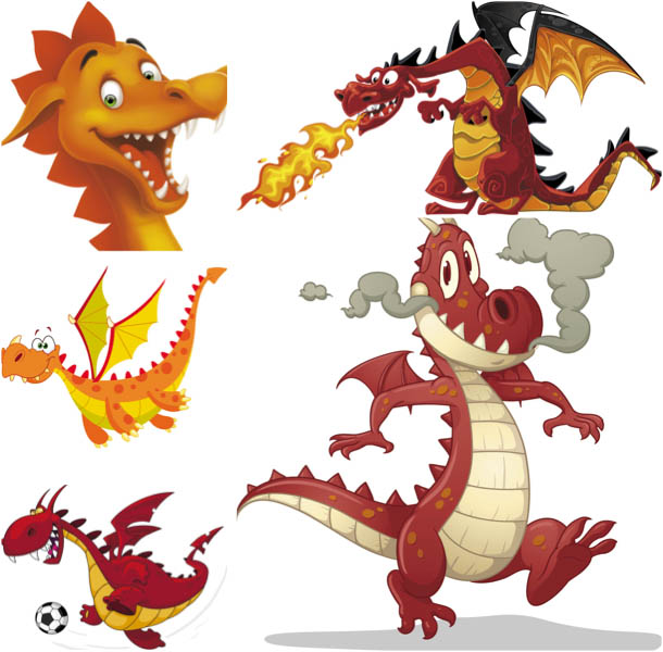 610x600 Cartoon Red Dragon Vector Vector Graphics Blog