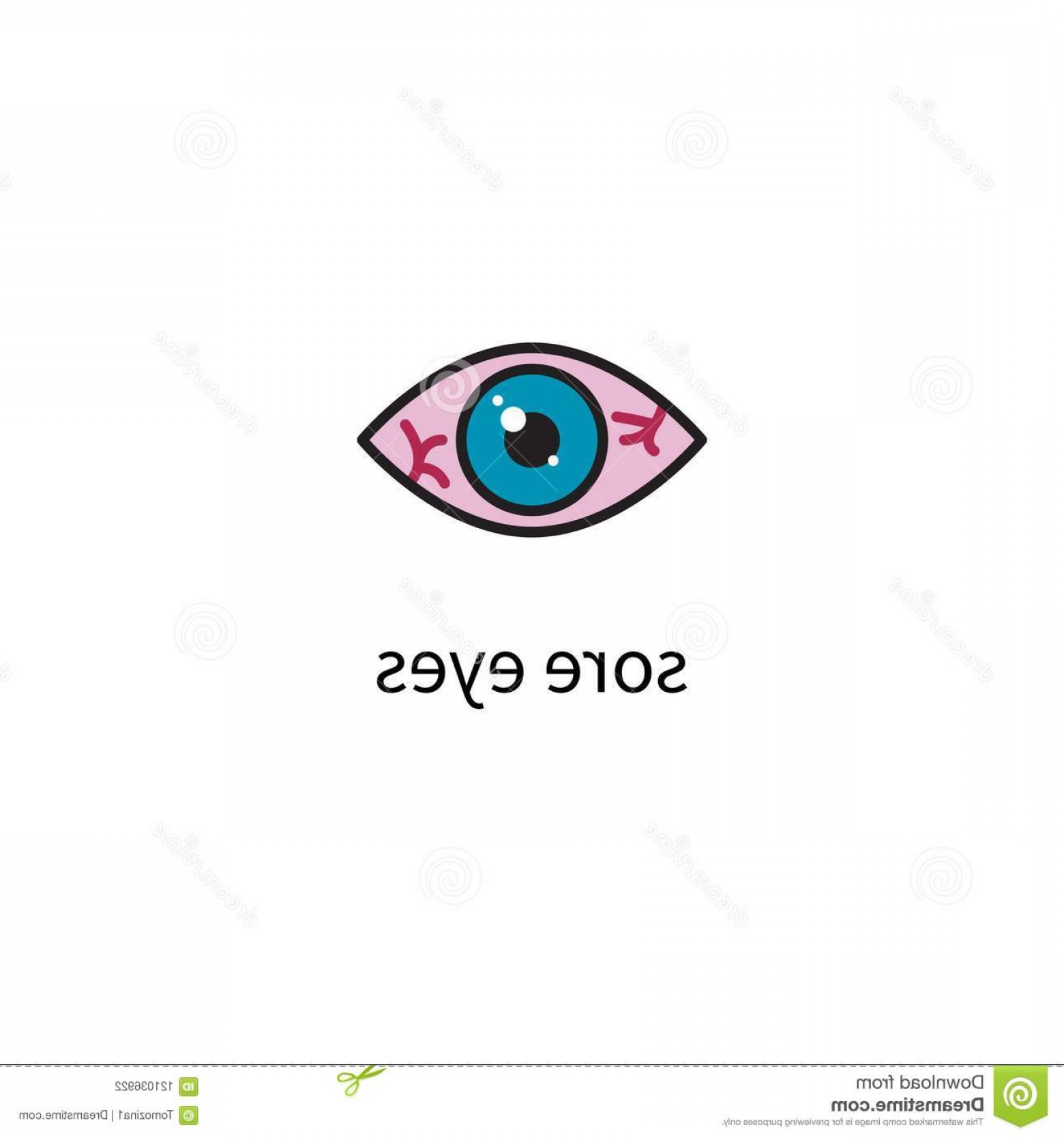 1560x1668 Inflamed Red Eye Icon Sore Eyes Reddened Vector Illustration Image