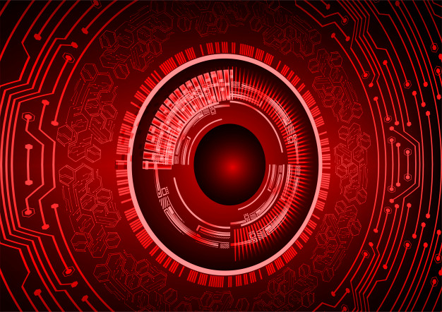 626x442 Red Eye Cyber Circuit Future Technology Concept Background Vector