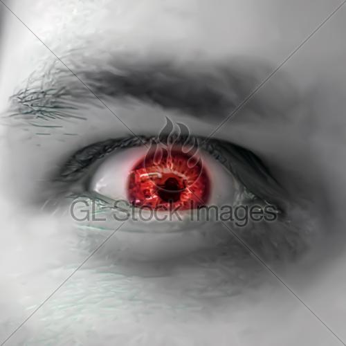 500x500 Serious Sad And Angry Looking Man With Red Eye Vector Gl Stock
