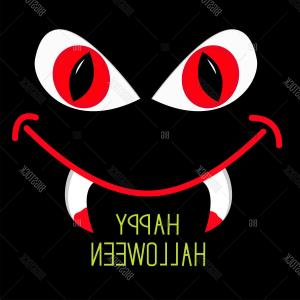 300x300 Stock Vector Evil Red Eyes And Mouth With Fangs In Dark Night