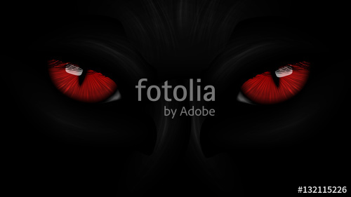 500x281 Red Eyes Black Panther On Dark Stock Image And Royalty Free