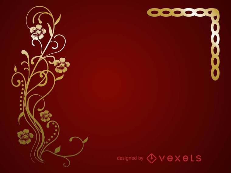 Golden Floral Vector Frame 760x570 Golden Floral Vector Frame