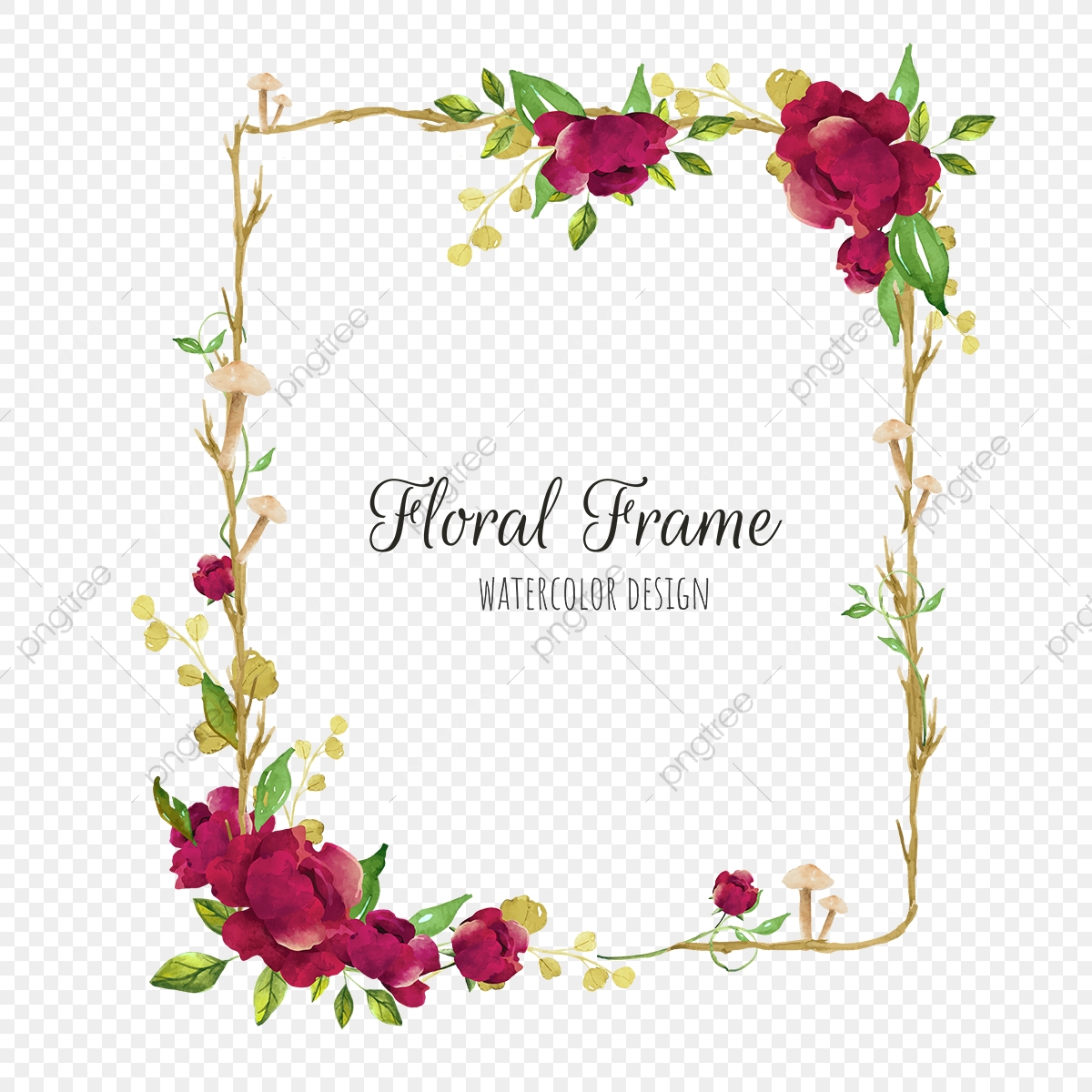 Red Floral Frame, Png, Background, Flower Png And Vector 1200x1200 Red Floral Frame, Png, Background, Flower Png And Vector