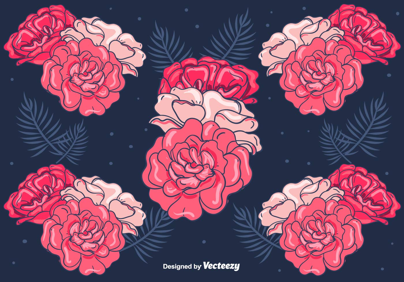 Red Floral Free Vector Art 1400x980 Red Floral Free Vector Art