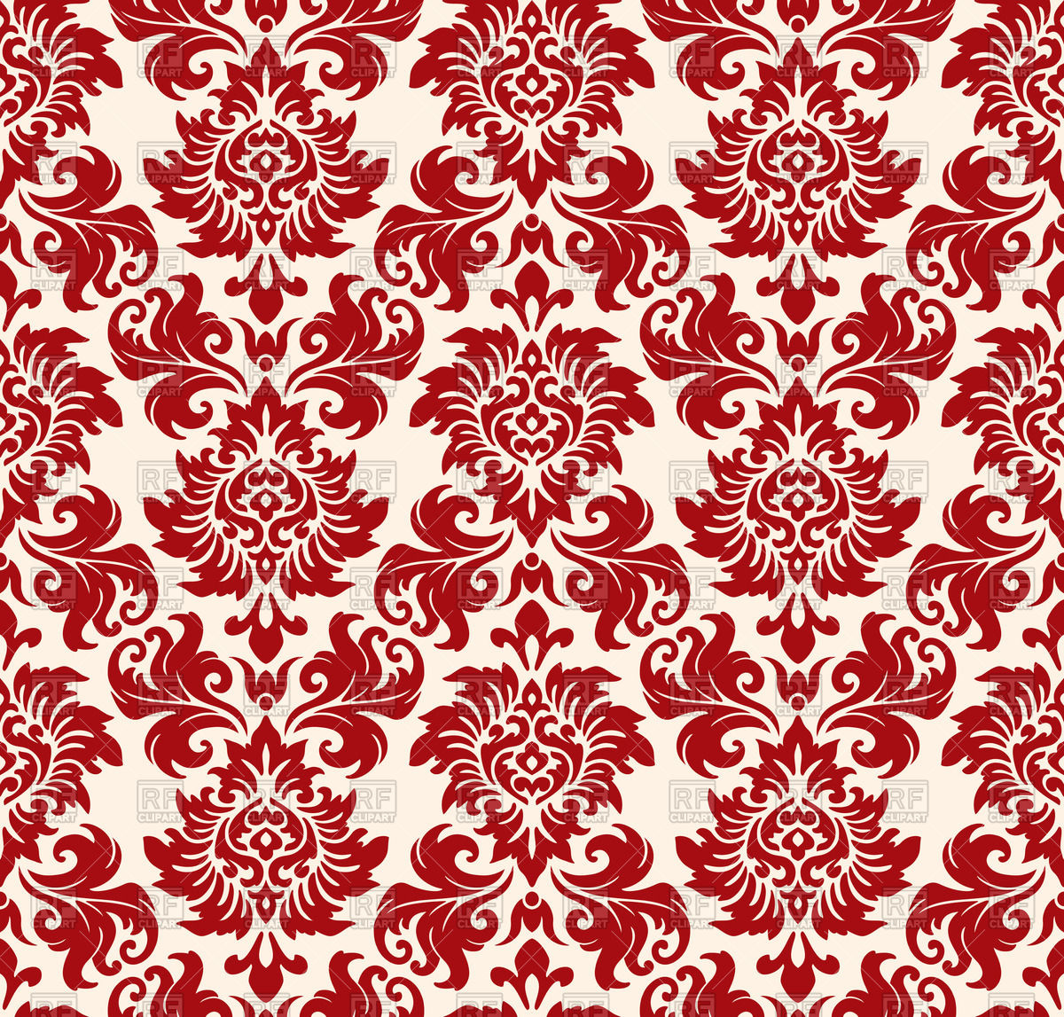 Seamless Red Damask Floral Background Vector Image Of Backgrounds 1200x1147 Seamless Red Damask Floral Background Vector Image Of Backgrounds