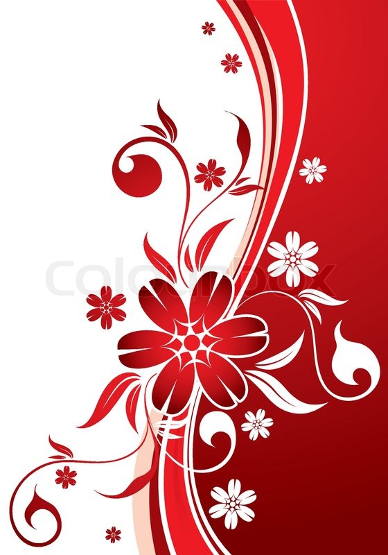 Floral Background With Wave Pattern, Stock Vector Colourbox 560x800 Floral Background With Wave Pattern, Stock Vector Colourbox