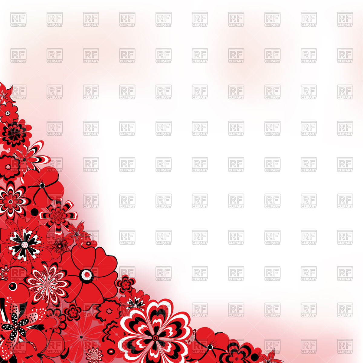 Floral Corner Pattern With Red Flowers Vector Image Of Backgrounds 1200x1199 Floral Corner Pattern With Red Flowers Vector Image Of Backgrounds